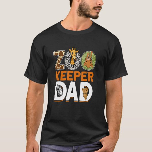 Mannen Zookeeper Papa dierentuin 5 T-shirt (Voorkant)