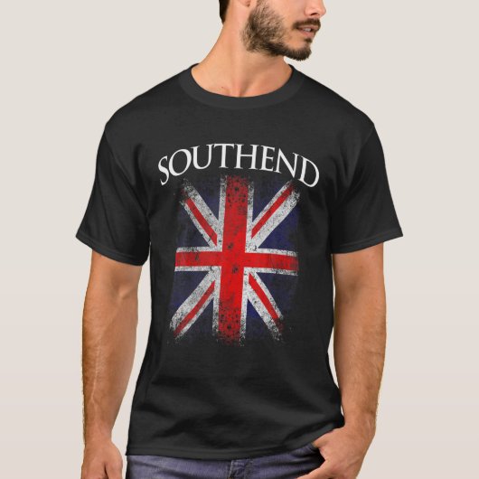Mannen Zuid- Retro Britse vlag Funny T-shirt (Voorkant)