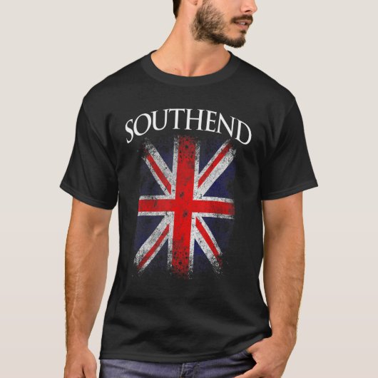 Mannen Zuid- Retro Britse vlag Funny T-shirt (Voorkant)
