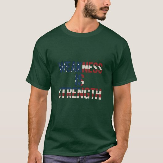 Mannen "Zwakheid is kracht" VS Vlag T-shirt – Da (Voorkant)