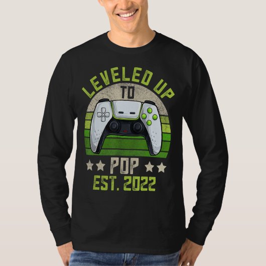 Mannen Zwangerschap Aankondiging Papa Gaming Level T-shirt (Voorkant)