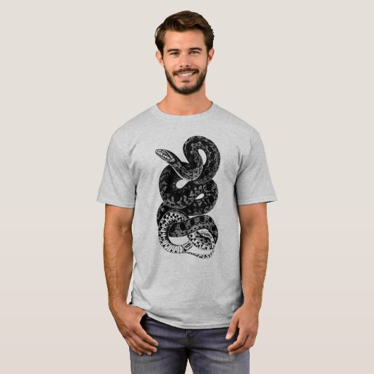 Mannen zwart en grijs Snake Shirt (Voorkant volledig)