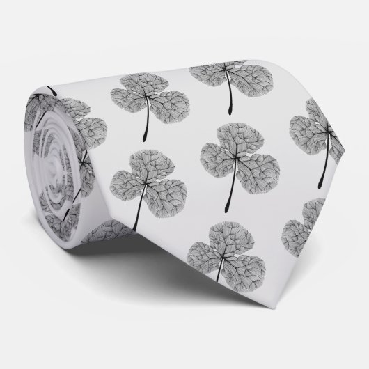 Mannen zwart en witte klaver Shamrock | STROPDAS (Opgerold)