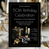 Mannen Zwart Goud Upscale Verjaardag Kaart