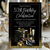 Mannen zwart goud verfijnde luxe verjaardag kaart