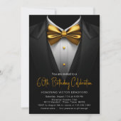 Mannen Zwart Gouden Tuxedo Elk nummer Verjaardag Kaart (Voorkant)