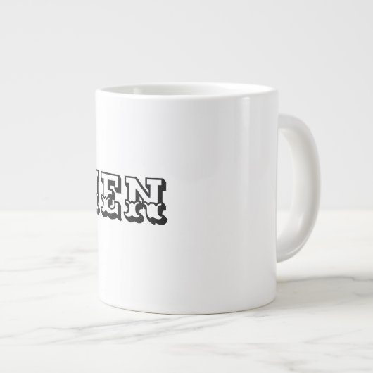 Mannen Zwart kleur Tekst Stijl Jumbo Specialty Mok (Voorkant rechts)