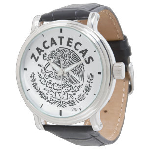 Mannen Zwart Leder Zacatecas Mexico Strap Horloge