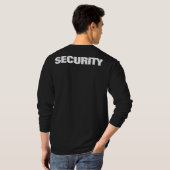 Mannen Zwart Wit Beide Zijgedrukte Veiligheidsteam T-shirt (Achterkant volledig)