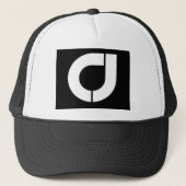 Mannen zwart-wit Trucker Pet met CJ Logo (Voorkant)