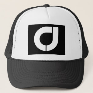 Mannen zwart-wit Trucker Pet met CJ Logo