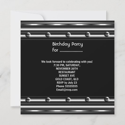 Mannen zwarte borden op zaterdag kaart (Achterkant)