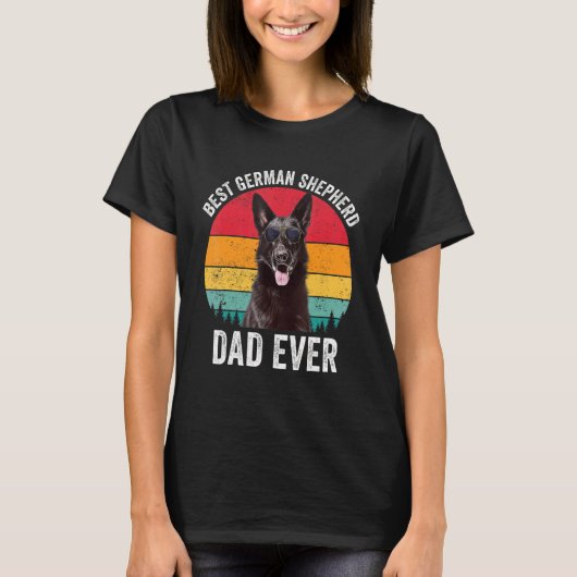 Mannen zwarte herder pap  hond eigenaar t-shirt (Voorkant)