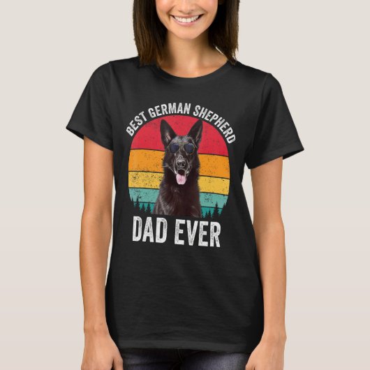 Mannen zwarte herder pap hond eigenaar t-shirt (Voorkant)