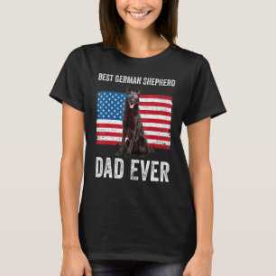 Mannen zwarte herder Pappa American Flag Dog O T-shirt