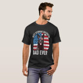 Mannen zwarte herder Pappa Amerikaanse vlag D T-shirt (Voorkant volledig)