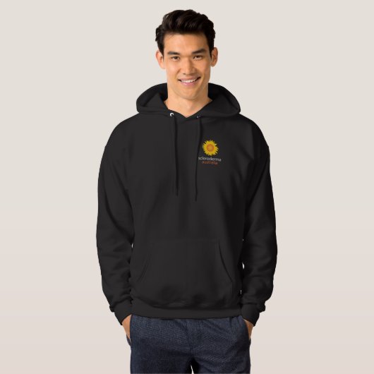 Mannen Zwarte Hoodie - Wereld Scleroderma Dag (Voorkant volledig)
