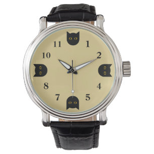 Mannen zwarte kat volgen horloge