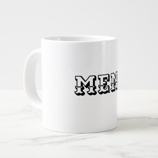 Mannen Zwarte kleur Tekst Stijl Jumbo Speciale Mok (Links)