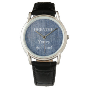 Mannen zwarte leder Mannelijke leraar Gift Classic Horloge