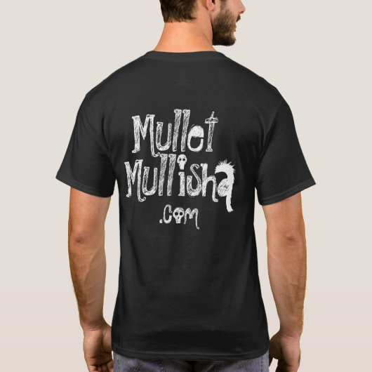 Mannen zwarte Mullet Mullisha T-Shirt (Achterkant)