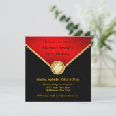 Mannen zwarte rode goudlegant - Elegant - avontuur Kaart (Staand voorkant)