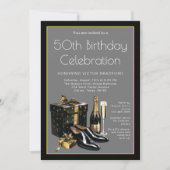 Mannen zwarte Stropdas officieel verjaardagsfeest Kaart (Voorkant)