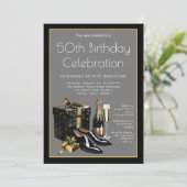 Mannen zwarte Stropdas officieel verjaardagsfeest Kaart (Staand voorkant)