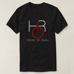 Mannen Zwarte T-Shirt/Red en witte Logo en tekst T-shirt