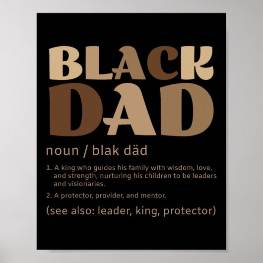 Mannen zwarte vader Melanin definitie Afro-Amerika Poster (Voorkant)