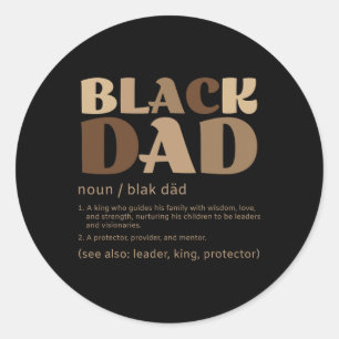 Mannen zwarte vader Melanin definitie Afro-Amerika Ronde Sticker