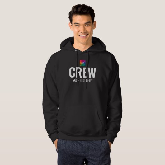 Mannen zwarte werkploeg Voeg hier Logo toe Hoodie (Voorkant volledig)