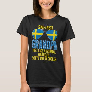 Mannen Zweedse opa Zweden Vlag Zonnebrillen Vader T-shirt
