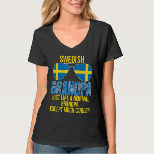 Mannen Zweedse opa Zweden Vlag Zonnebrillen Vader T-shirt