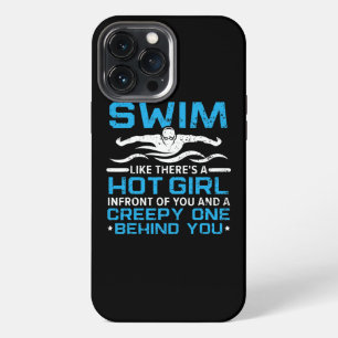 Mannen zwemmen alsof er een mooie vrouwelijke zwem iPhone 13 pro max hoesje