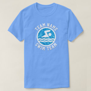 Mannen zwemmen en duiken Aangepaste zwemteam Naam  T-shirt
