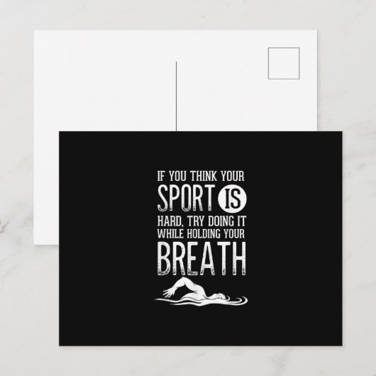 Mannen zwemsport in de zwemsport aankondigingskaart (Voorkant / Achterkant)