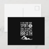 Mannen zwemsport in de zwemsport briefkaart (Voorkant / Achterkant)