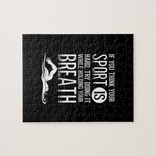 Mannen zwemsport in de zwemsport legpuzzel (Horizontaal)