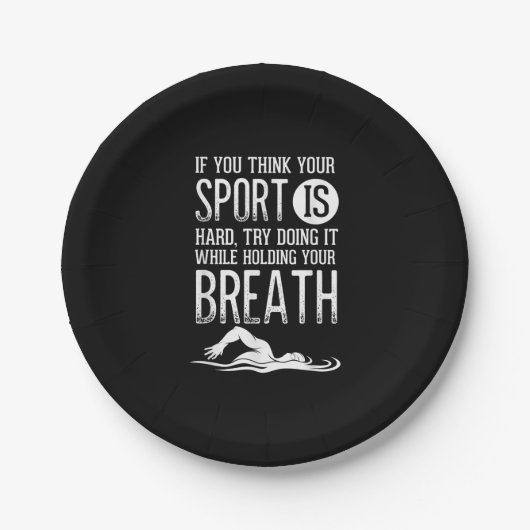 Mannen zwemsport in de zwemsport papieren bordje (Voorkant)