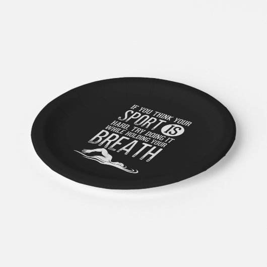 Mannen zwemsport in de zwemsport papieren bordje (Gekanteld)