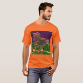 Mannen Zwervels Stropdas-Dye T-Shirt HORSE DIEREN (Voorkant volledig)