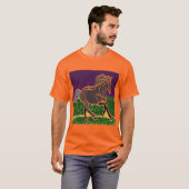 Mannen Zwervels Stropdas-Dye T-Shirt HORSE DIEREN (Voorkant volledig)
