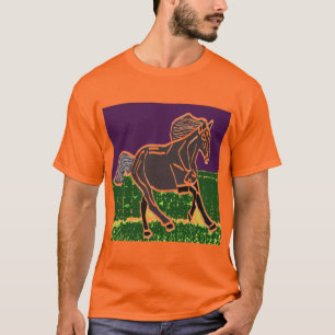 Mannen Zwervels Stropdas-Dye T-Shirt HORSE DIEREN