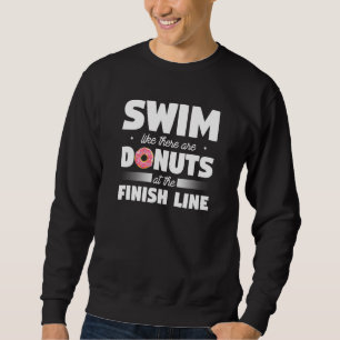 Mannen zwijn alsof er donuts voedsel donut zwemmer trui