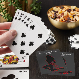 Mannenfeest Jongens Avond Uit Silhouet van Vrouw Pokerkaarten