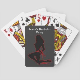 Mannenfeest Jongens Avond Uit Silhouet van Vrouw Pokerkaarten