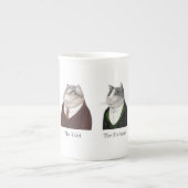 Mannenkatten Bone China Mok + Tekst (Voorkant)