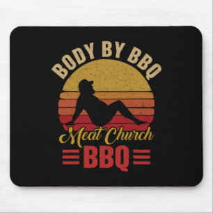 Mannenlichaam door BBQ Vintage Meat Church Grillin Muismat