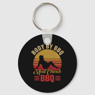 Mannenlichaam door Bbq Vintage Vlees Kerk Grilling Sleutelhanger